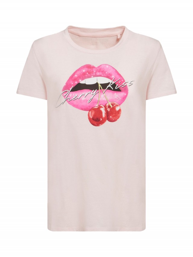Camiseta manga corta cherry kiss mujer