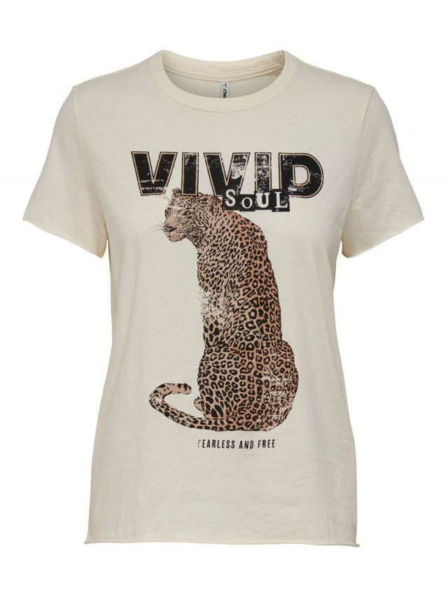Camiseta estampado guepardo mujer