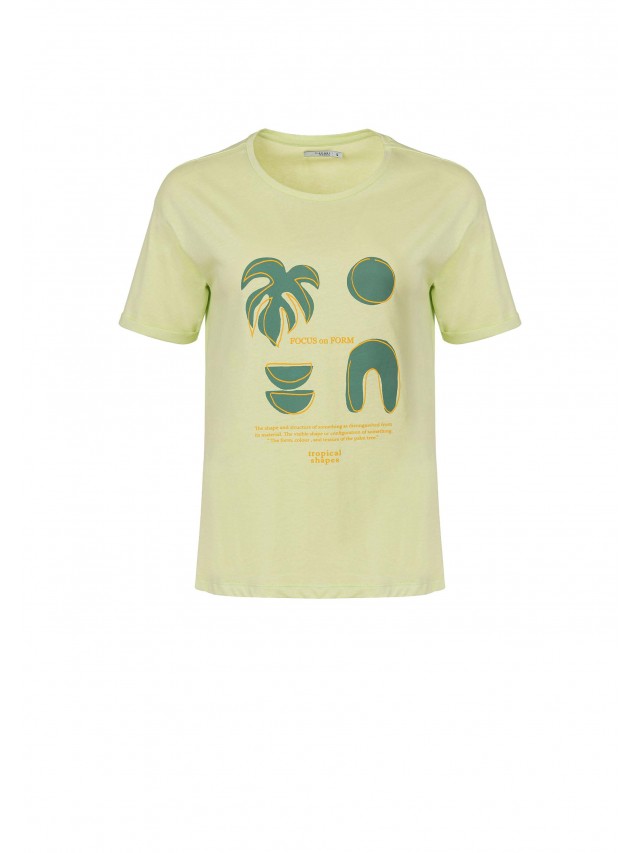 Camiseta manga corta print tropical